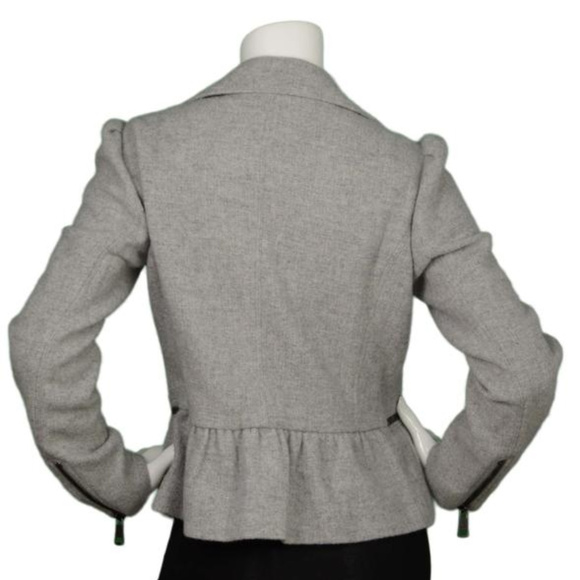 SOLD*Burberry London Wool Peplum Motorcycle Jacket - Picture 5 of 7